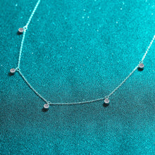 StarGems  Minimalist 0.5ct Moissanite 925 Silver Platinum Plated Necklace 40+5cm NX133