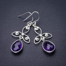 StarGems  Natural Amethyst Handmade 925 Sterling Silver Earrings 1.75" D7157