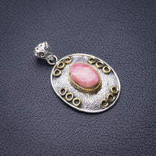 StarGems® Natural Two Tones Rhodochrosite Handmade 925 Sterling Silver Pendant 1.5" D5922