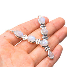 StarGems  Natural Rainbow Moonstone Handmade Boho 925 Sterling Silver Y Necklace 18.5" T8594