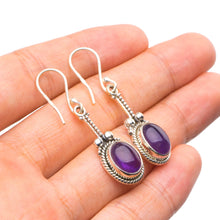 StarGems  Natural Amethyst Handmade Unique 925 Sterling Silver Earrings 1.75" X4058