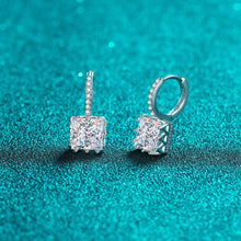 StarGems® Princess Cut 2ct×2 Moissanite 925 Silver Platinum Plated Cuff Earrings EX098