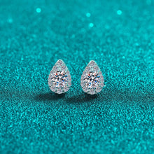 StarGems® Tear Drop 0.5ct×2 Moissanite 925 Silver Platinum Plated Stud Earrings EX033