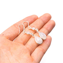 StarGems  Natural Rainbow Moonstone Handmade Unique 925 Sterling Silver Earrings 1.75" Y3040