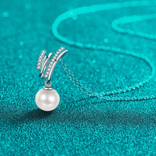 StarGems  8mm River Pearl Twisted 0.085cttw Moissanite 925 Silver Platinum Plated Necklace 40+5cm NX077