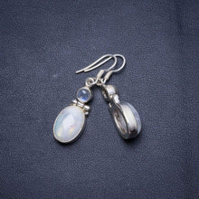 StarGems  Natural Rainbow Moonstone Handmade Unique 925 Sterling Silver Earrings 1.5" X4795