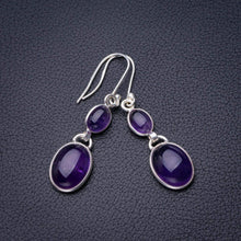 StarGems  Natural Amethyst Handmade 925 Sterling Silver Earrings 1.75" D7135