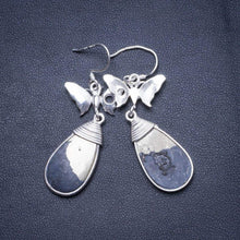 StarGems® Natural Apache Gold Stone Handmade Unique Butterfly Shape 925 Sterling Silver Earrings 2" X4694