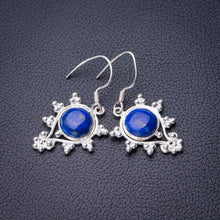 StarGems  Natural Lapis Lazuli Handmade 925 Sterling Silver Earrings 1.75" D6797