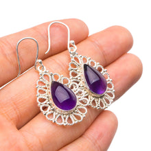 StarGems® Natural Amethyst Handmade Unique 925 Sterling Silver Earrings 1.5" X4635