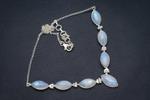 Natural Rainbow Moonstone Handmade Unique 925 Sterling Silver Necklace 18-18.5" B4332