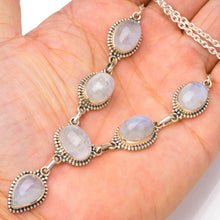 Natural Rainbow Moonstone Handmade Unique 925 Sterling Silver Necklace 18-18.5" B4332