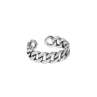hesy® Antik-Finish-Kette, verstellbarer handgefertigter Ring aus 925er Sterlingsilber, 7,75 C2350