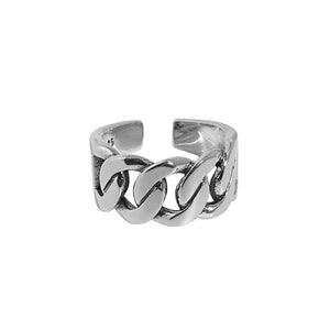 hesy® Antik-Finish, dicke Kette, verstellbar, handgefertigt, Ring aus 925er Sterlingsilber, 6,75 C2365