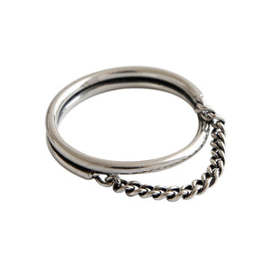 hesy® Kettenverstellbarer handgefertigter Ring aus 925er Sterlingsilber 6,75 C2367