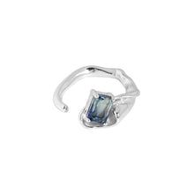 hesy® Irregular Wrinkle Side Two-Color Adjustable Handmade 925 Sterling Silver Ring 6.75 C2371