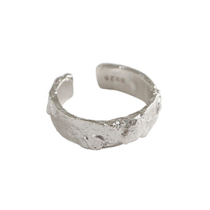 hesy® Falten-Textur, verstellbarer handgefertigter Ring aus 925er Sterlingsilber, 7,75 C2375