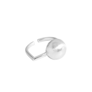 hesy® Simplism Geometrische Kugel Verstellbarer handgefertigter Ring aus 925er Sterlingsilber 6,75 C2381