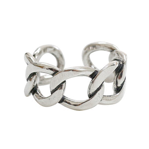 hesy® Antik-Finish-Kette, verstellbarer handgefertigter Ring aus 925er Sterlingsilber, 7,25 C2396