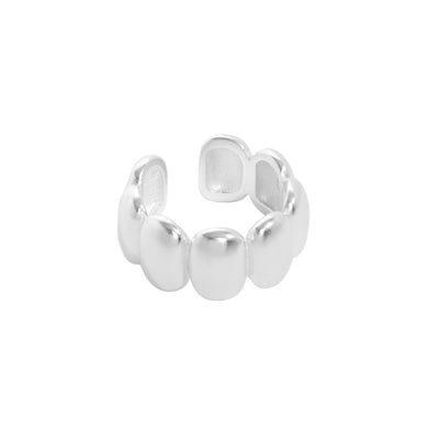 hesy® Unregelmäßige Ellipse verstellbarer handgefertigter Ring aus 925er Sterlingsilber 6,75 C2401
