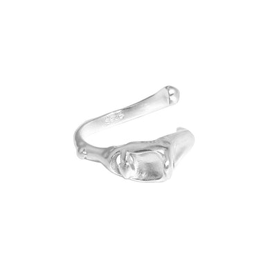 hesy® Unregelmäßiger verstellbarer handgefertigter Ring aus 925er Sterlingsilber 7,75 C2438