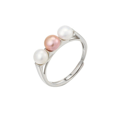 hesy® Triple Pearls Adjustable Handmade 925 Sterling Silver Ring C2463