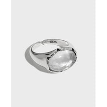 hesy® Antique Finish Microset Crystal Adjustable Handmade 925 Sterling Silver Ring 5.75 C2372