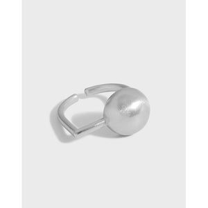 hesy® Simplism Geometric Ball Adjustable Handmade 925 Sterling Silver Ring 6.75 C2381