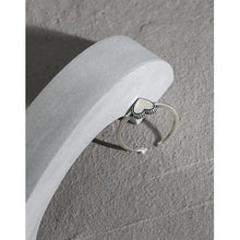 hesy® Heart Shape Adjustable Handmade 925 Sterling Silver Ring 6.25 C2398