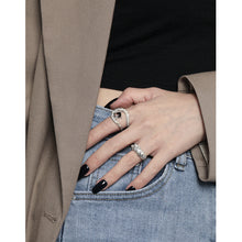 hesy® Ring aus synthetischem Turmalin mit Mikropavé, verstellbar, handgefertigt, Ring aus 925er Sterlingsilber, 6,75 C2366