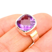 StarGems Natural Amethyst Two Tones Handmade 925 Sterling Silver Ring 6 E9304