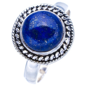 StarGems Natural Lapis Lazuli Handmade 925 Sterling Silver Ring 10 F0028