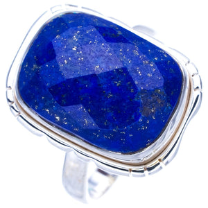 StarGems natürlicher Lapislazuli handgefertigter Ring aus 925er Sterlingsilber 7,5 F0063