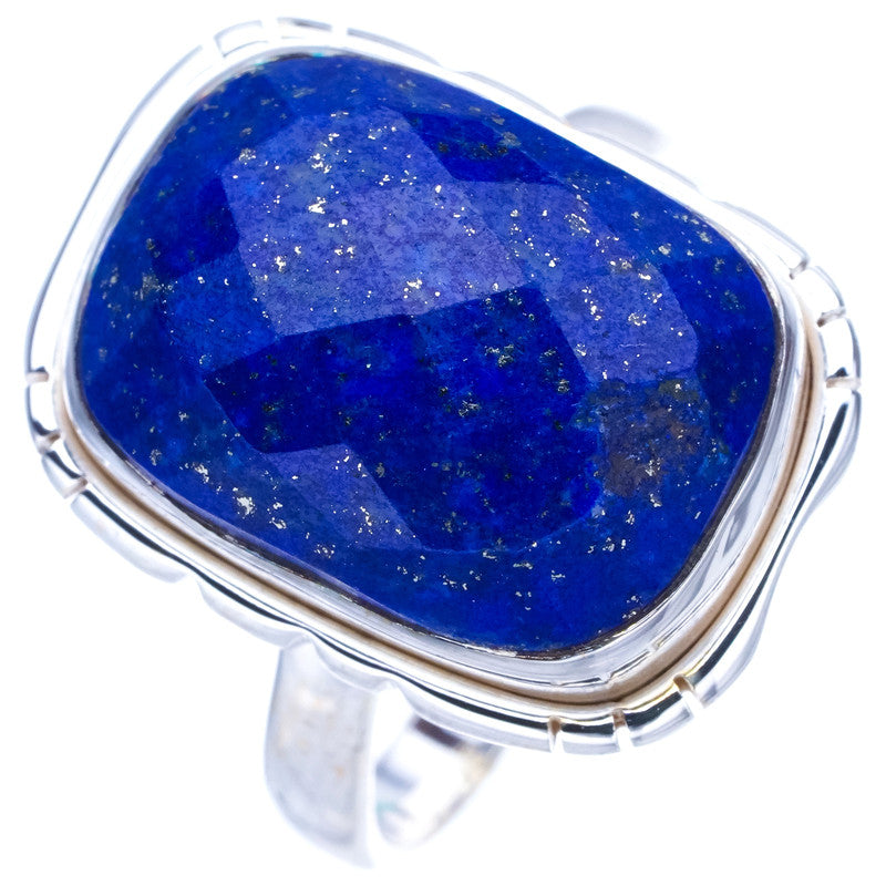 StarGems natürlicher Lapislazuli handgefertigter Ring aus 925er Sterlingsilber 7,5 F0063