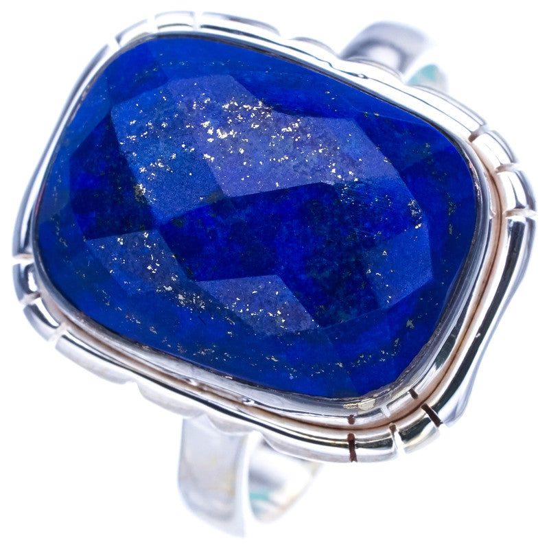 StarGems natürlicher Lapislazuli handgefertigter Ring aus 925er Sterlingsilber 8,75 F0065