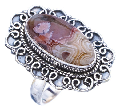 StarGems Natural Crazy Lace Agate Handmade 925 Sterling Silver Ring 7.75 F0919