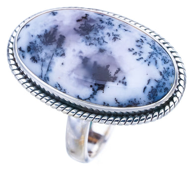 StarGems Natural Dendritic Opal  Handmade 925 Sterling Silver Ring 9 F2383
