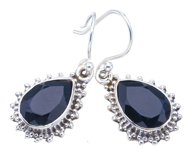 StarGems Black Onyx Handmade 925 Sterling Silver Earrings 1.25
