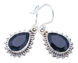 StarGems Black Onyx Handmade 925 Sterling Silver Earrings 1.25" F6117