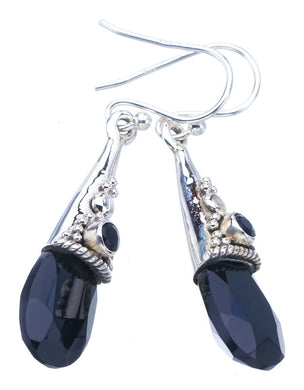 StarGems Black Onyx  Handmade 925 Sterling Silver Earrings 1.75