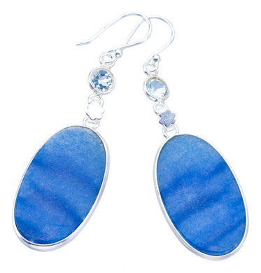 StarGems Owyhee Opal Blautopas Blume Handgefertigte Ohrringe aus 925er Sterlingsilber 2,25