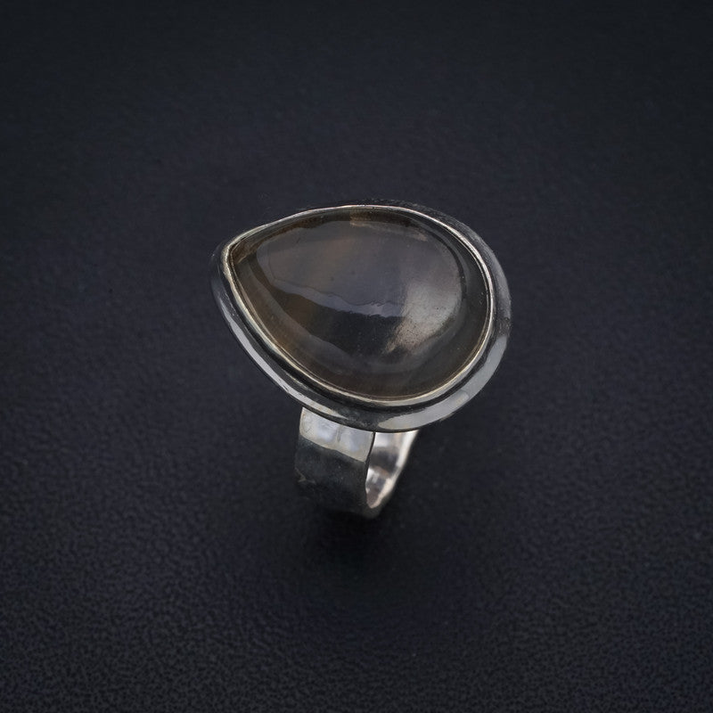 StarGems Natural Fluorite Hammered Handmade 925 Sterling Silver Ring 6 F2013