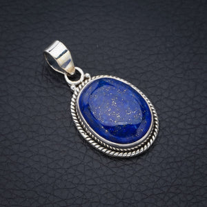 StarGems Lapis Lazuli  Handmade 925 Sterling Silver Pendant 1.5" F5363