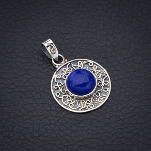 StarGems Lapis Lazuli  Handmade 925 Sterling Silver Pendant 1.25" F5384