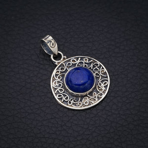 StarGems Lapis Lazuli  Handmade 925 Sterling Silver Pendant 1.25" F5394