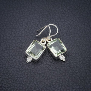 StarGems Green Amethyst  Handmade 925 Sterling Silver Earrings 1.25" F5827