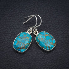 StarGems Copper Turquoise  Handmade 925 Sterling Silver Earrings 1.5" F6167