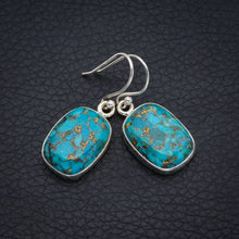 StarGems Copper Turquoise Handmade 925 Sterling Silver Earrings 1.5" F6169