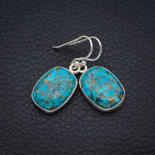 StarGems Copper Turquoise Handmade 925 Sterling Silver Earrings 1.5" F6171