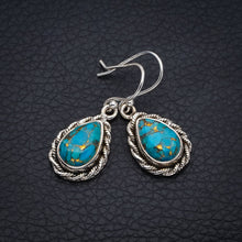 StarGems Copper Turquoise Handmade 925 Sterling Silver Earrings 1.5" F6181